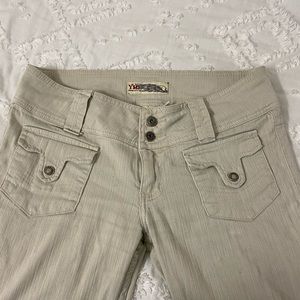 Low wasted tan boot cut pants
